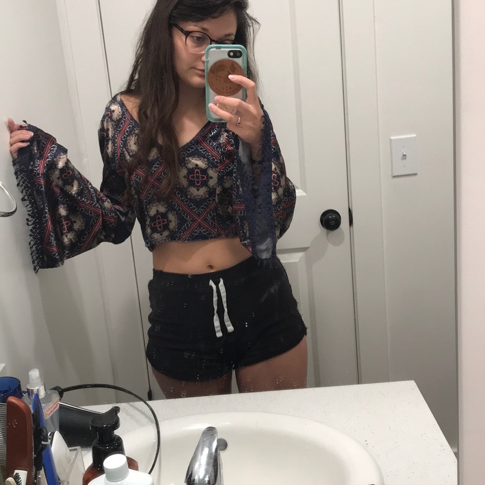 Band of gypsy’s Velvet Crop Top